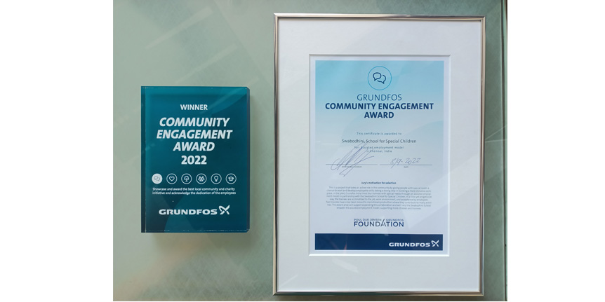 &quot;Assisted employment Initiative&quot; won the &quot;Community Engagement Award 2022&quot; instituted by the Grundfos Foundation